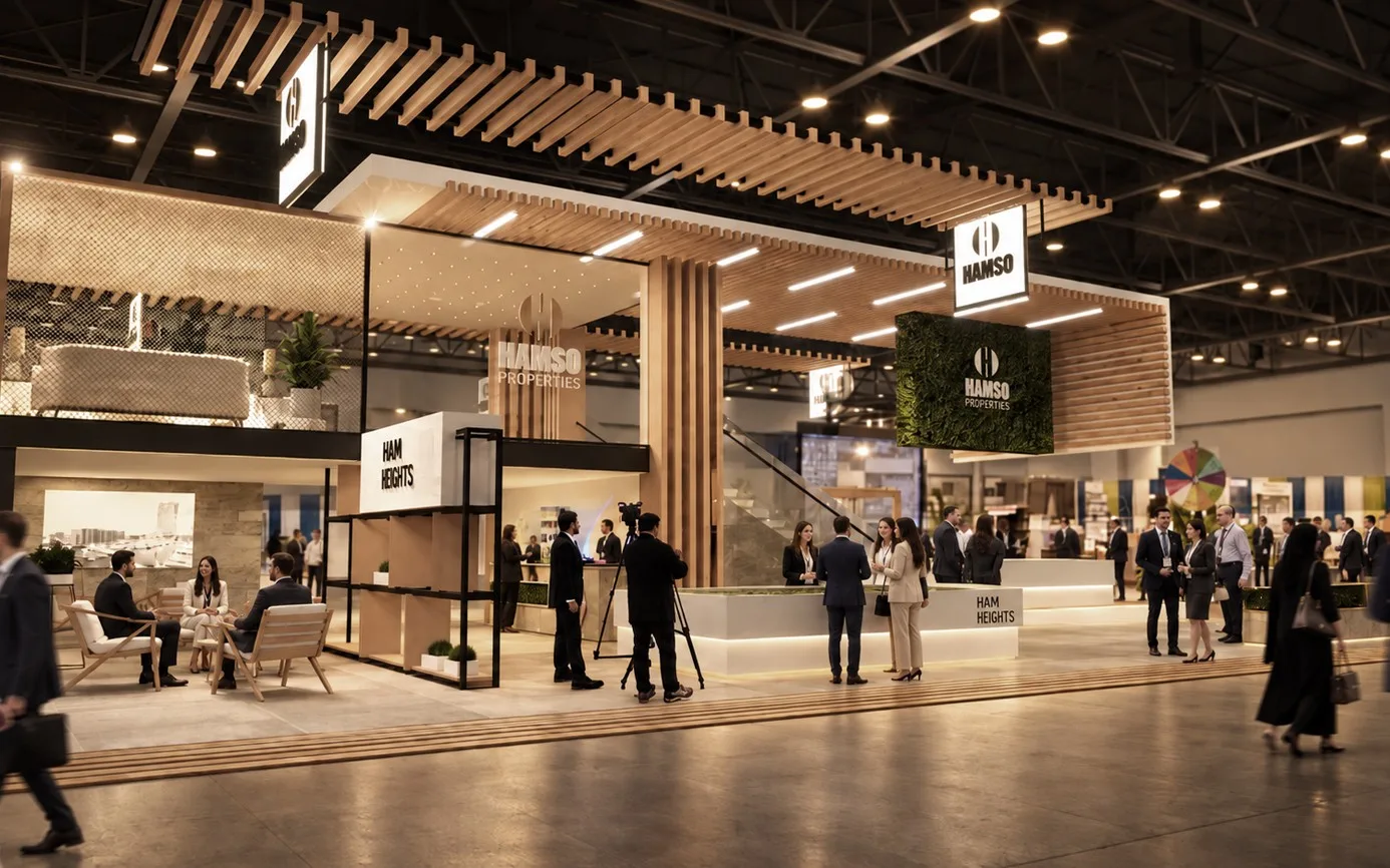 Hamso Properties exhibition stand, Ham Heights by DOT Exhibits
