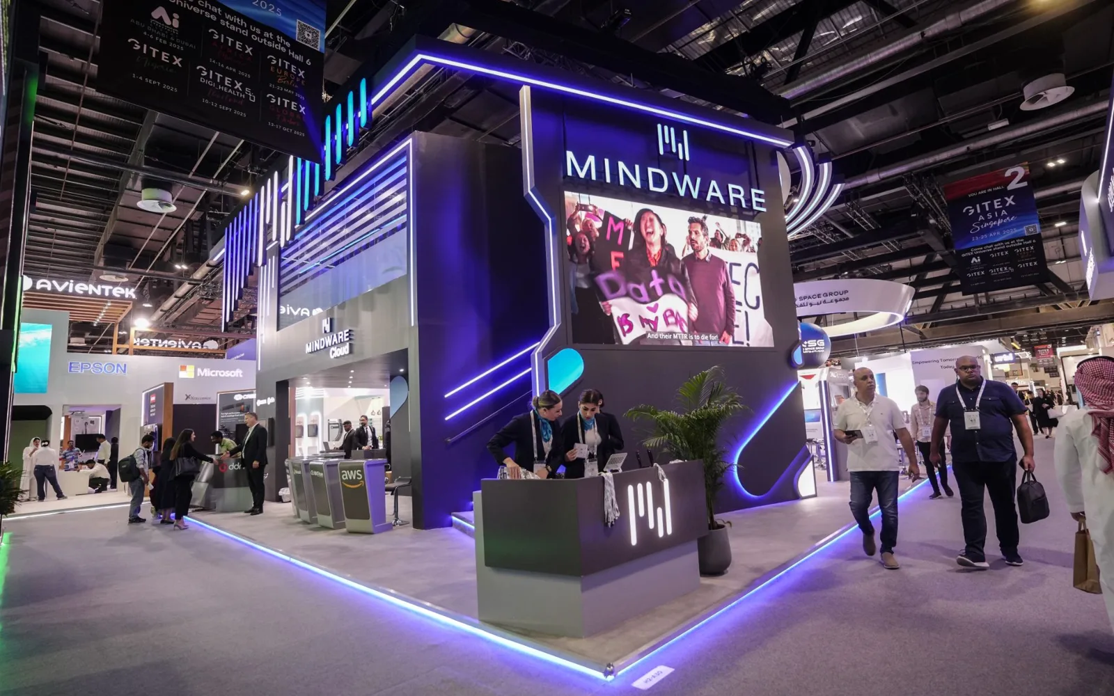 Mindware exhibition stand, GITEX Global by DOT Exhibits