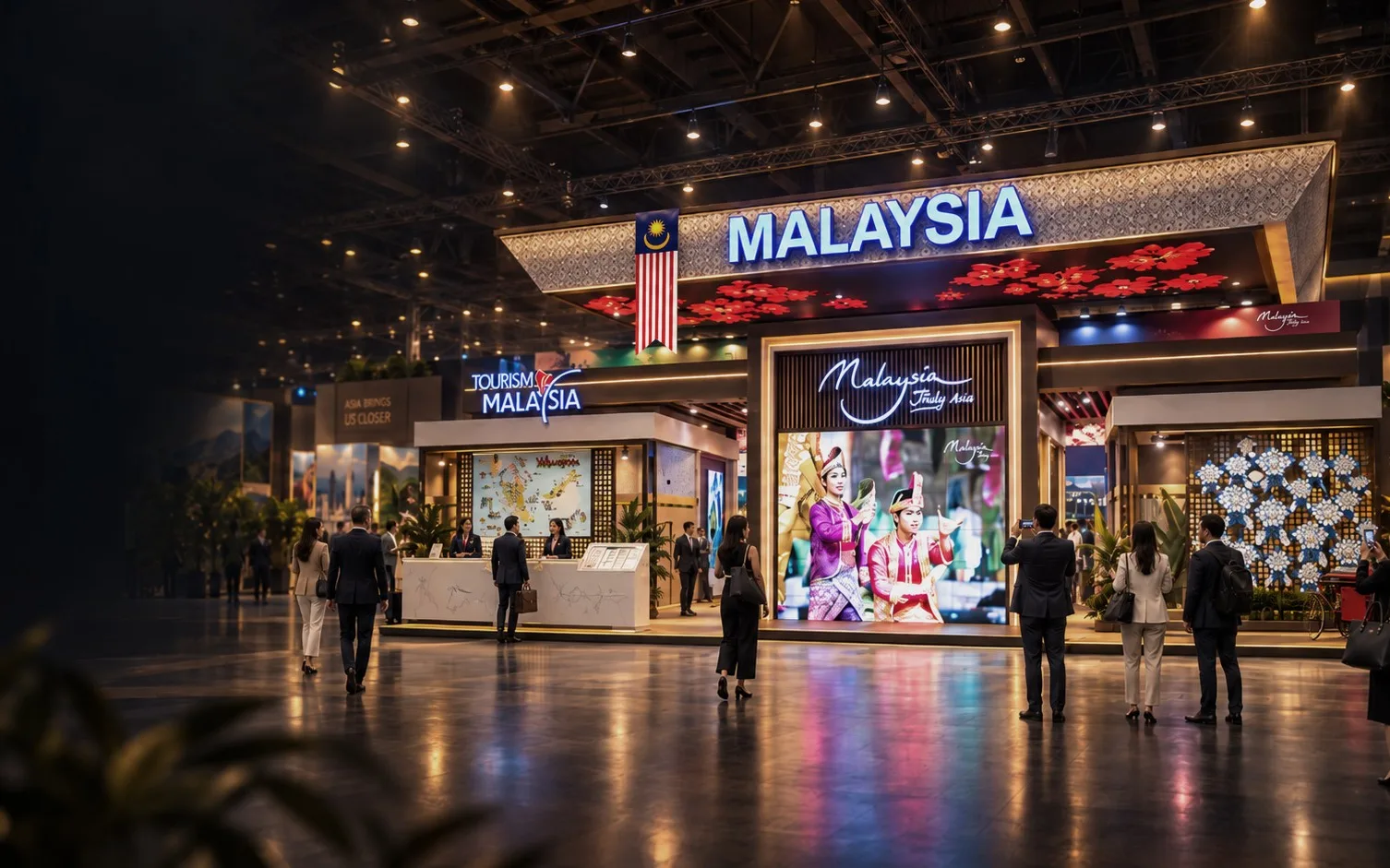 Tourism Malaysia exhibition stand, Arabian Travel Market by DOT Exhibits